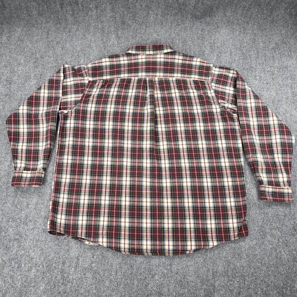 Vintage LL Bean Shirt Mens XXL Red Green Plaid Cotton Flannel Button Down Canada - Picture 4 of 15